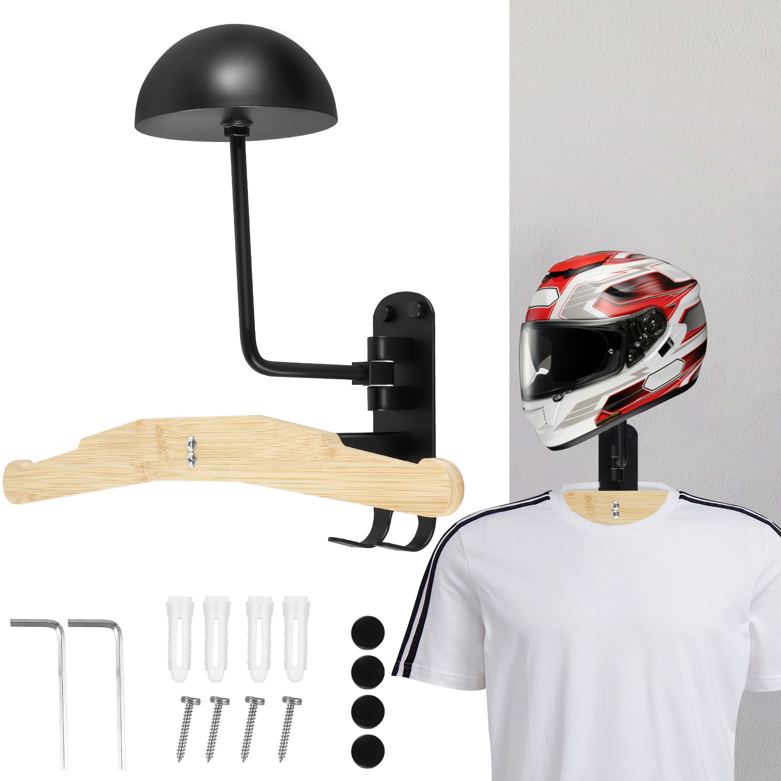 Cycling Gear Organizer Wall - Rak helm sepeda motor, rak penyimpanan