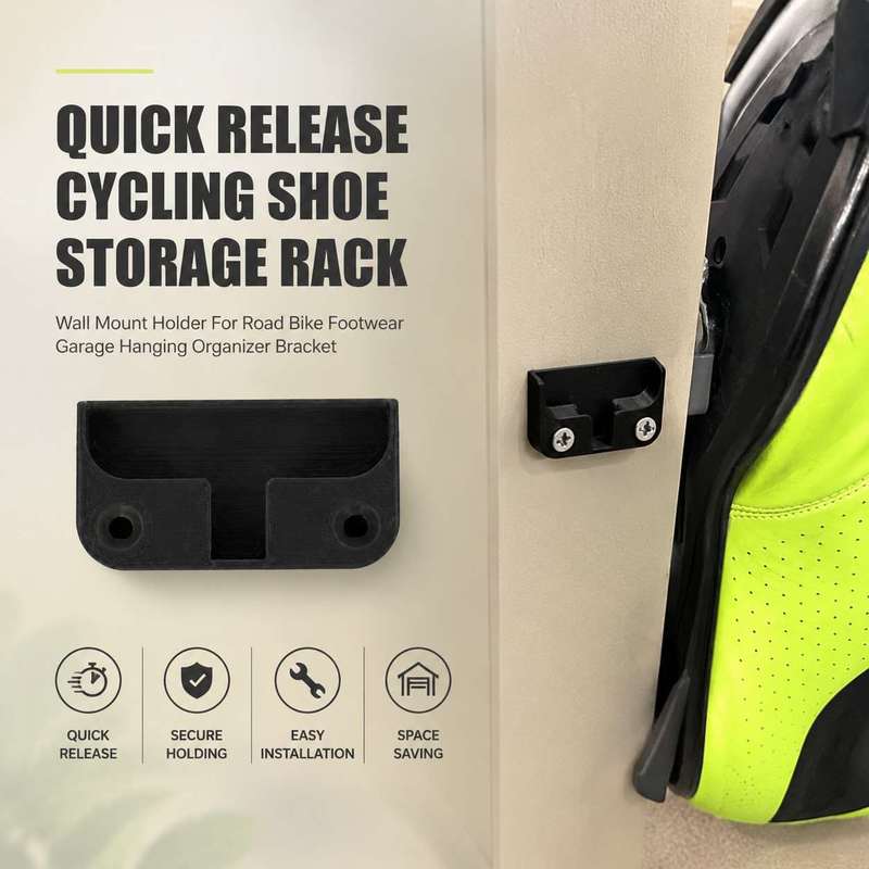 Cycling Gear Organizer Wall - Rak Penyimpanan Sepatu Sepeda dengan Pelepasan