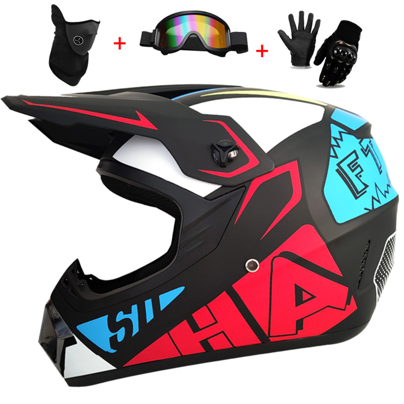 Cycling Protective Gear Kids - 3 Buah Helm Penuh Off-Road Anak-anak,