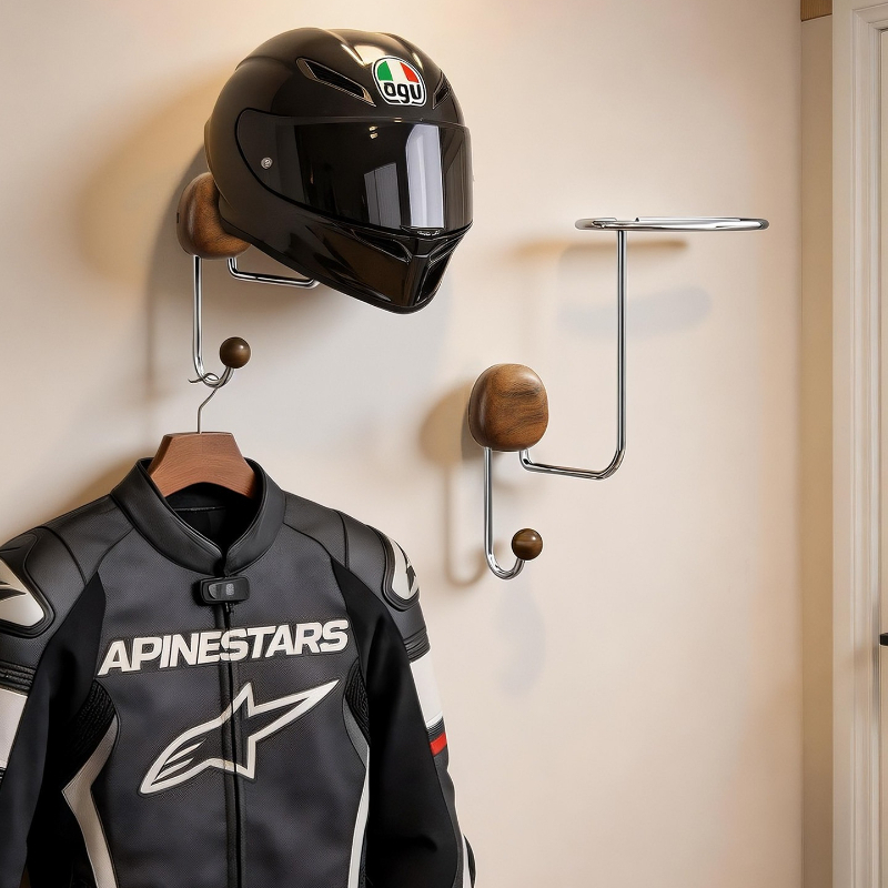 Cycling Gear Organizer Wall - Rak Penyimpanan Helm Dinding Tanpa Bor,