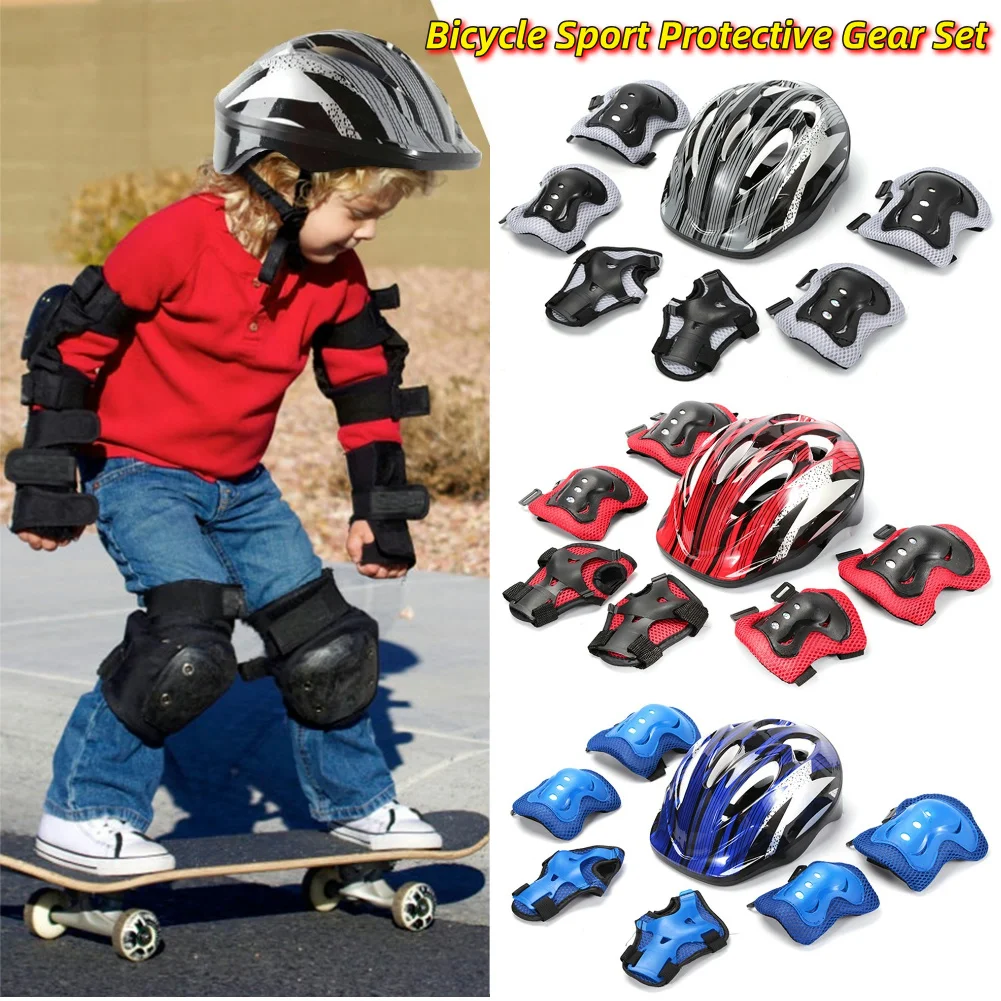 Cycling Protective Gear Kids - 7 Buah Set Perlengkapan Pelindung Olahraga