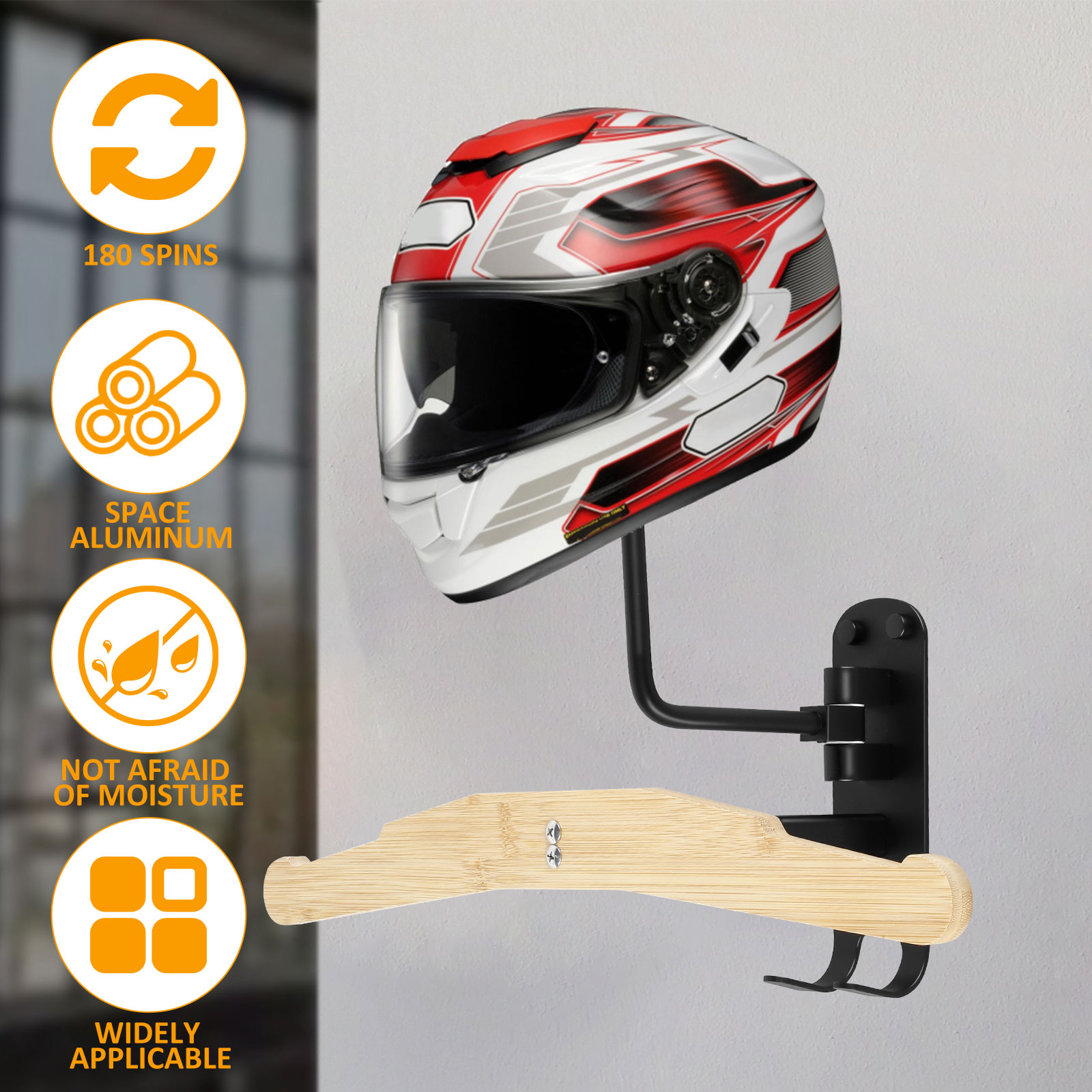 Rak helm sepeda motor, rak pen - Cycling Gear Organizer Wall ulasan dan harga