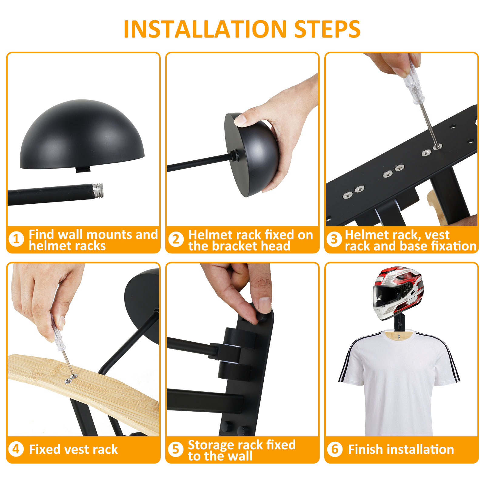 Rak helm sepeda motor, rak pen - Cycling Gear Organizer Wall ulasan dan harga